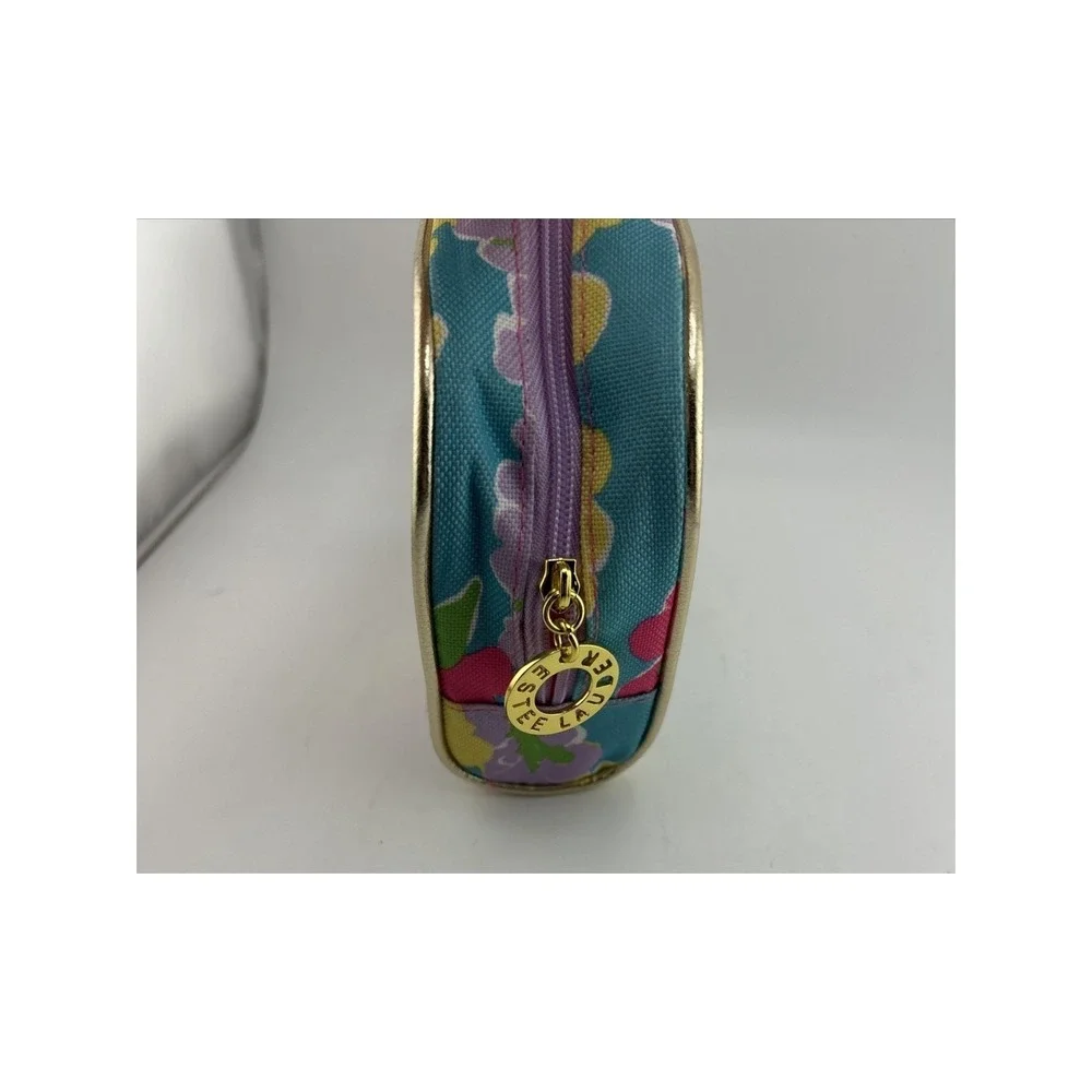 Lilly Pulitzer Makeup Bag Womens Blue Floral Estee Lauder Collab Cosmetic Pouch